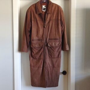 Vintage 80s Bellavia Women's Leather Duster Coat